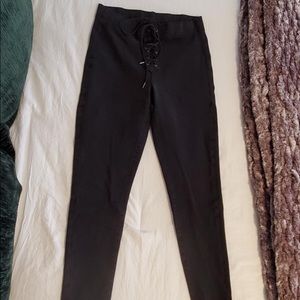 American Eagle Black Lace-Up Jeggings
